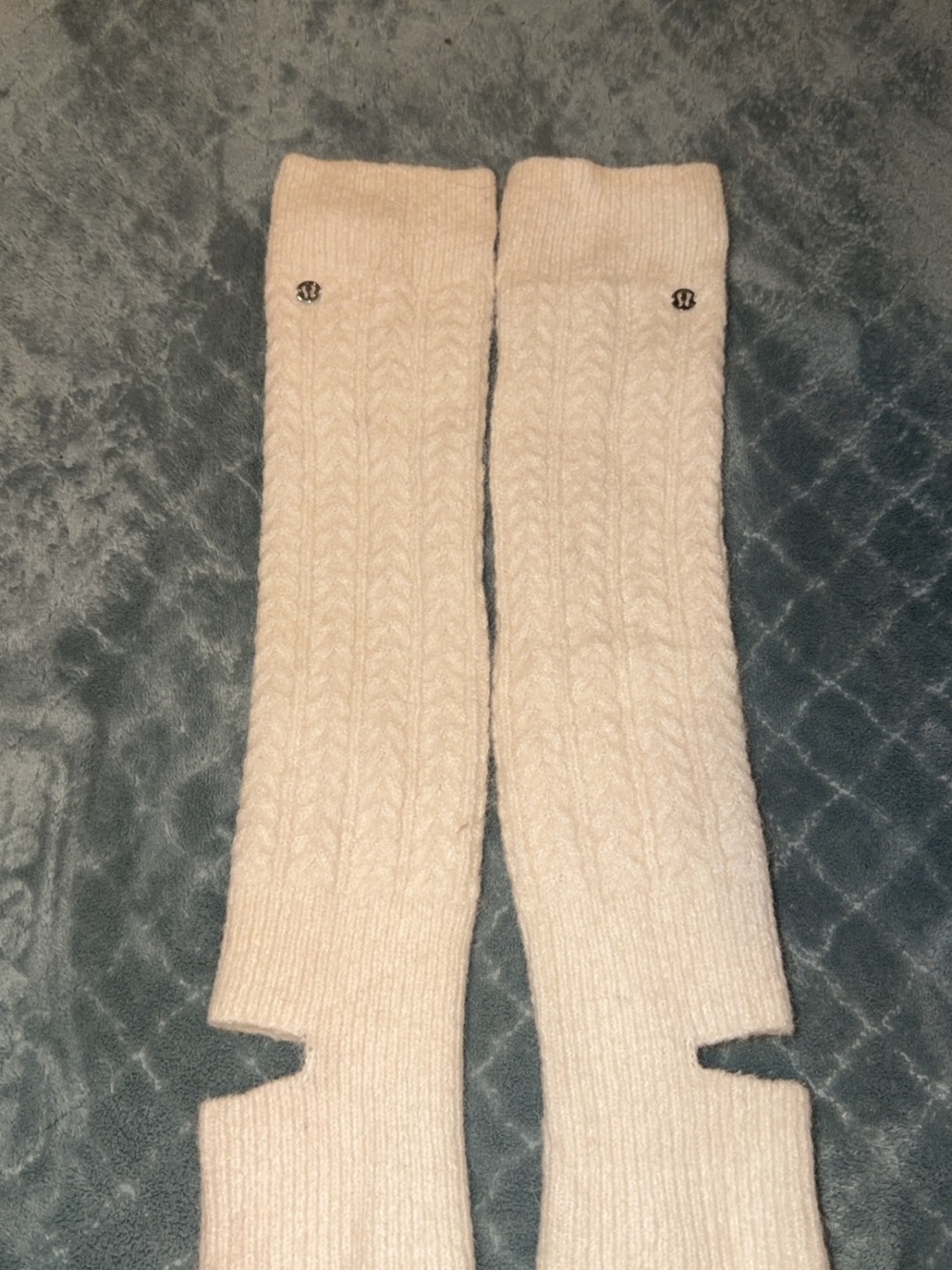 lululemon athletica Cream Cable Knit Leg Warmers